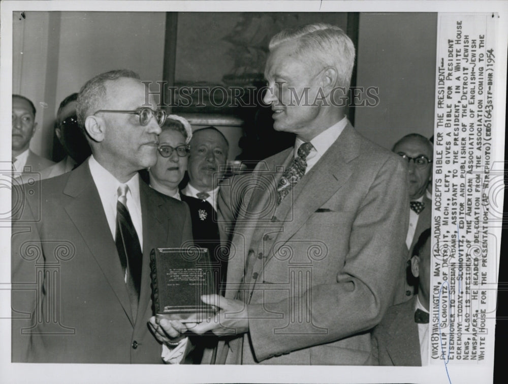 1954 President Eisenhower, Sherman Adams in a White House Ceremony-Historic Images