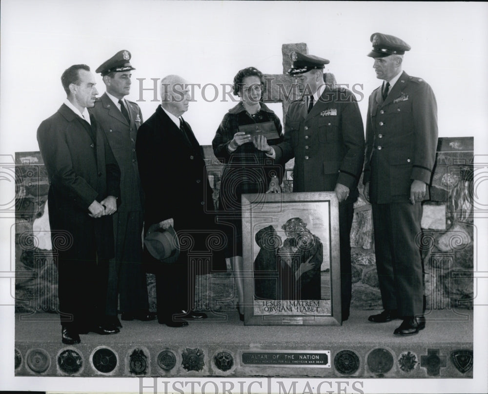1962 Dr Douglas Sloam Marquetry Memorial Panel Cathedral of the Pine-Historic Images