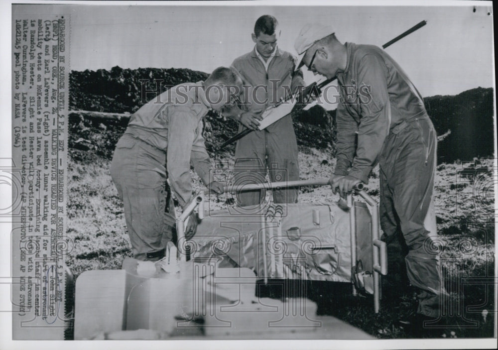 1964 John Slight & Ealr LeFevers with Lunar Walking Aide Astronauts-Historic Images