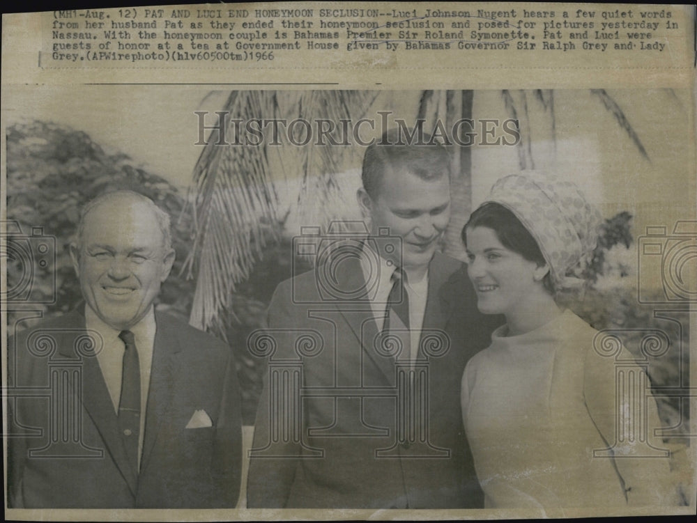 1966 Luci Johnson Nugent & Husband Pat with Sir Roland Symonette-Historic Images