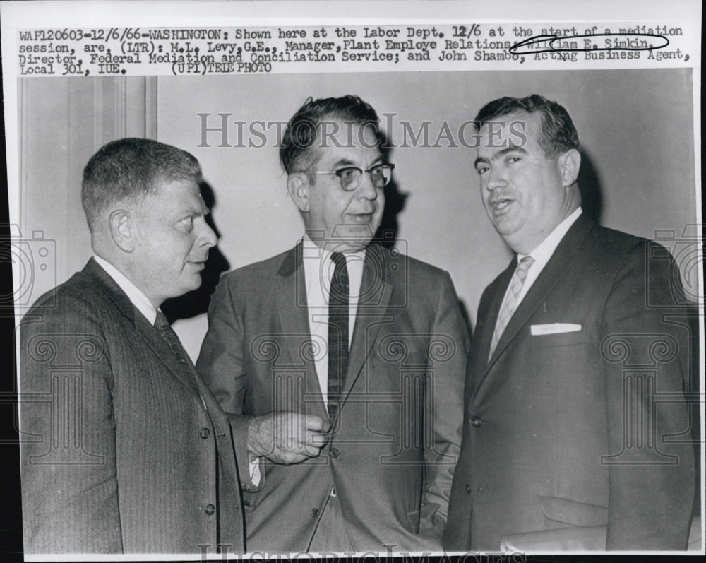 1966 M L Levy GE Mgr Plant Employee Relations William Simkin-Historic Images