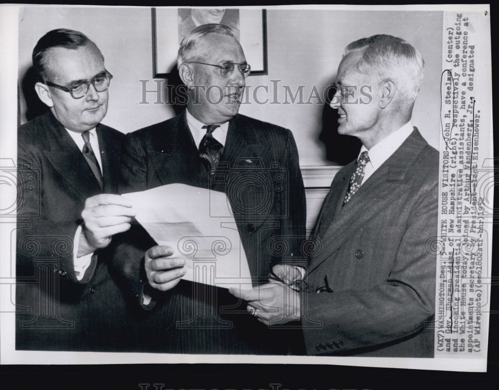 1952 President Assistant John Steelman New Hampshire Governor Adams-Historic Images