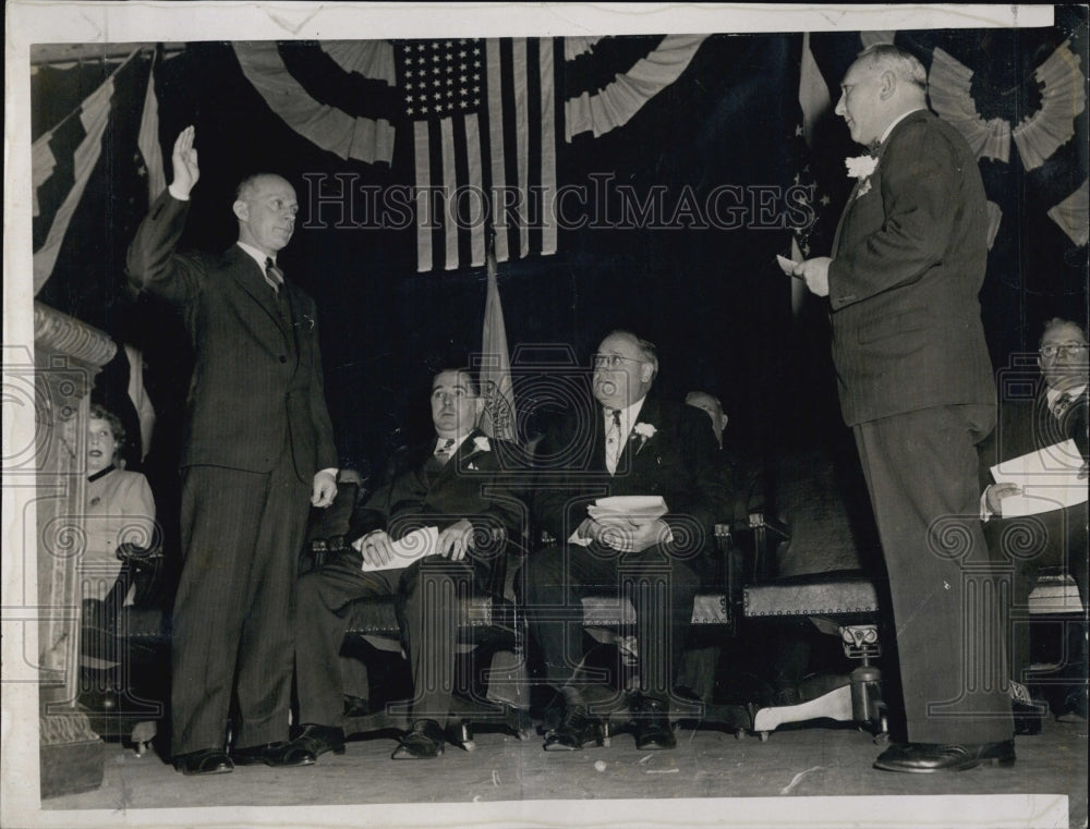 1950 Mayor John Lynch of Somerville Being Sworn in by Judge Sherman-Historic Images