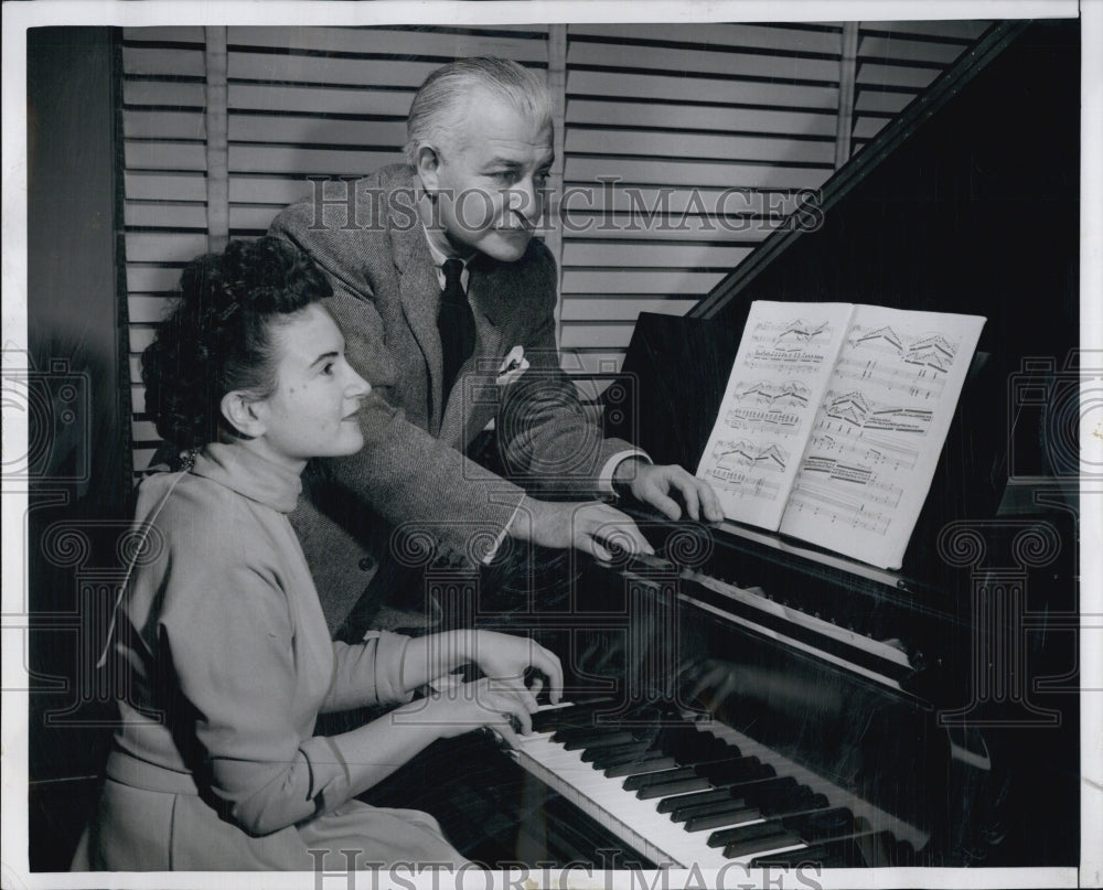 1954 Rehearssal with Maestro Arthur Fiedler and Ruth Slenczynska.-Historic Images