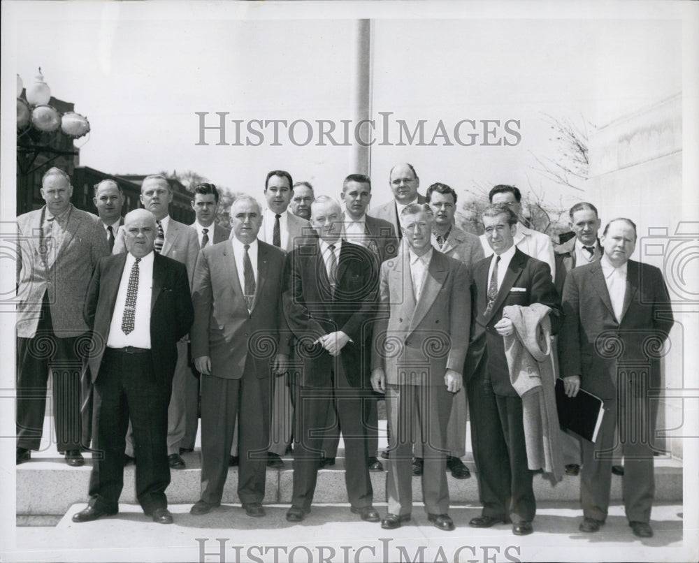 1957 Press Photo Daly, Brewin, Kelly, Leonard, McQeeeney, Scanlan of AFL-CIO - Historic Images