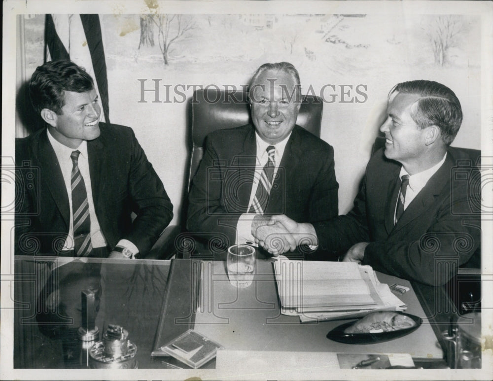 1966 Boston Mayor John Collins Office 2 Unidentified Men-Historic Images