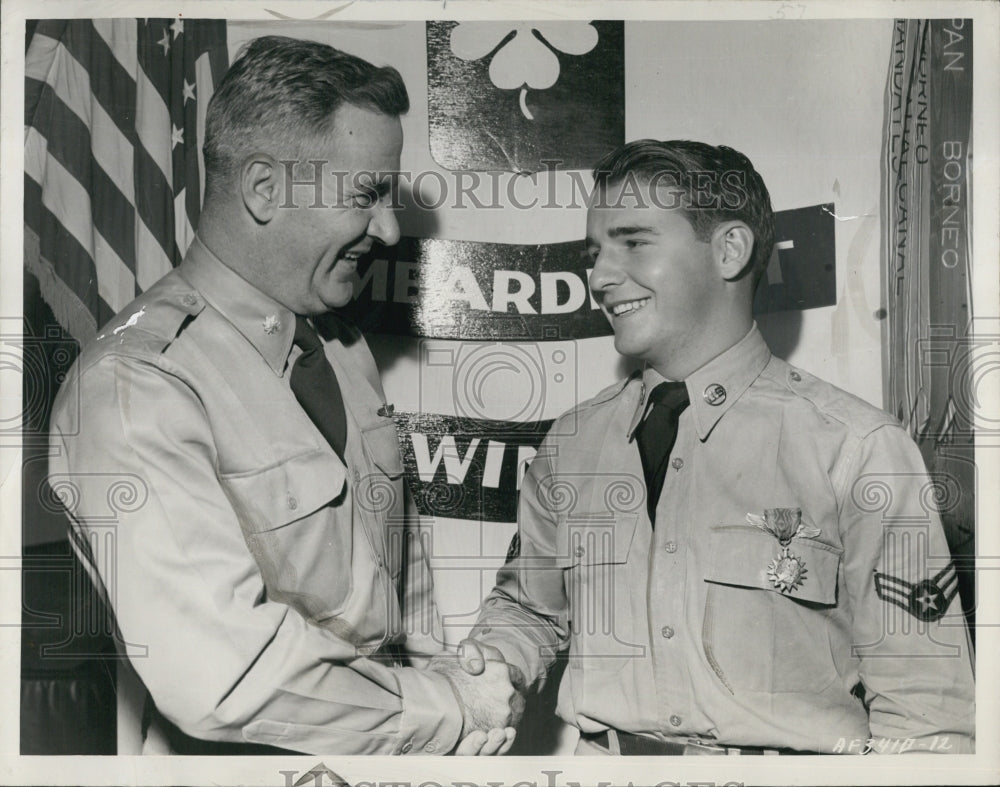 1953 Airman First Class Paul Brodeur Lt Col Eugene Walter Air Medal-Historic Images