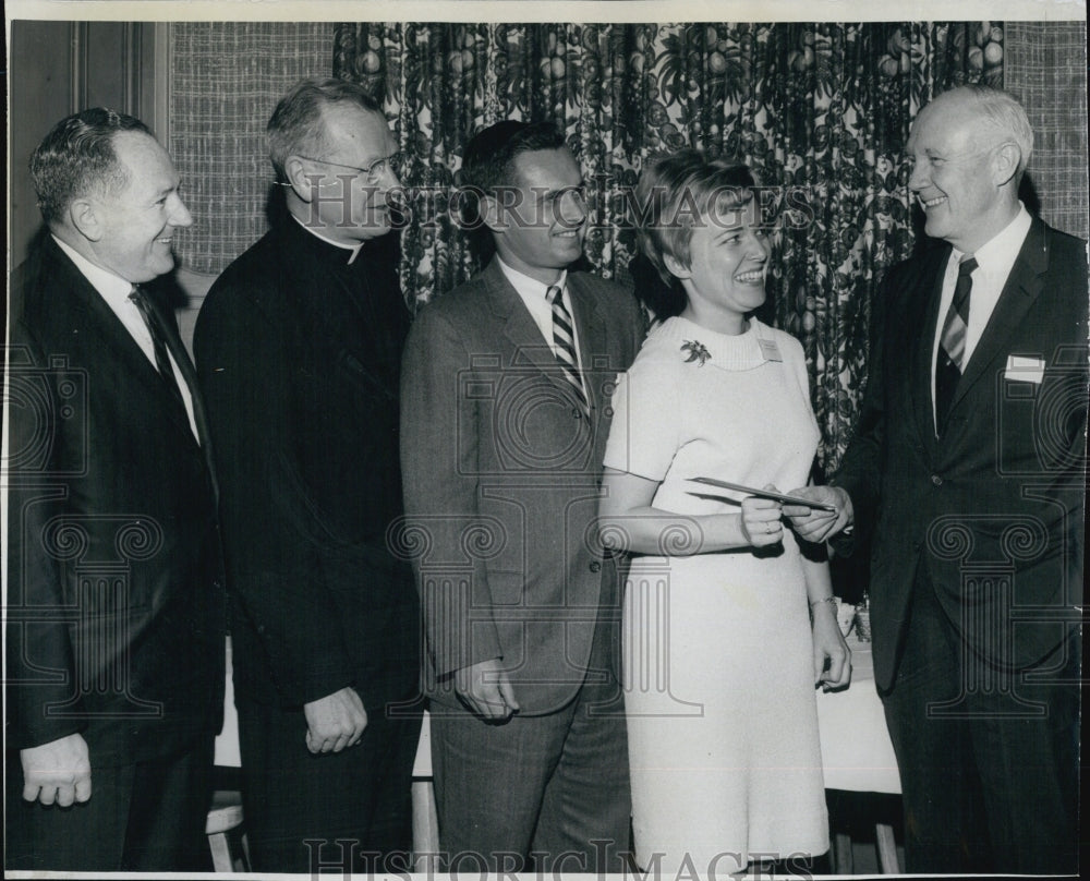 1968 Robert TIber of Sears Foundation, Rev Edward Walsh & Jack Bhlen-Historic Images