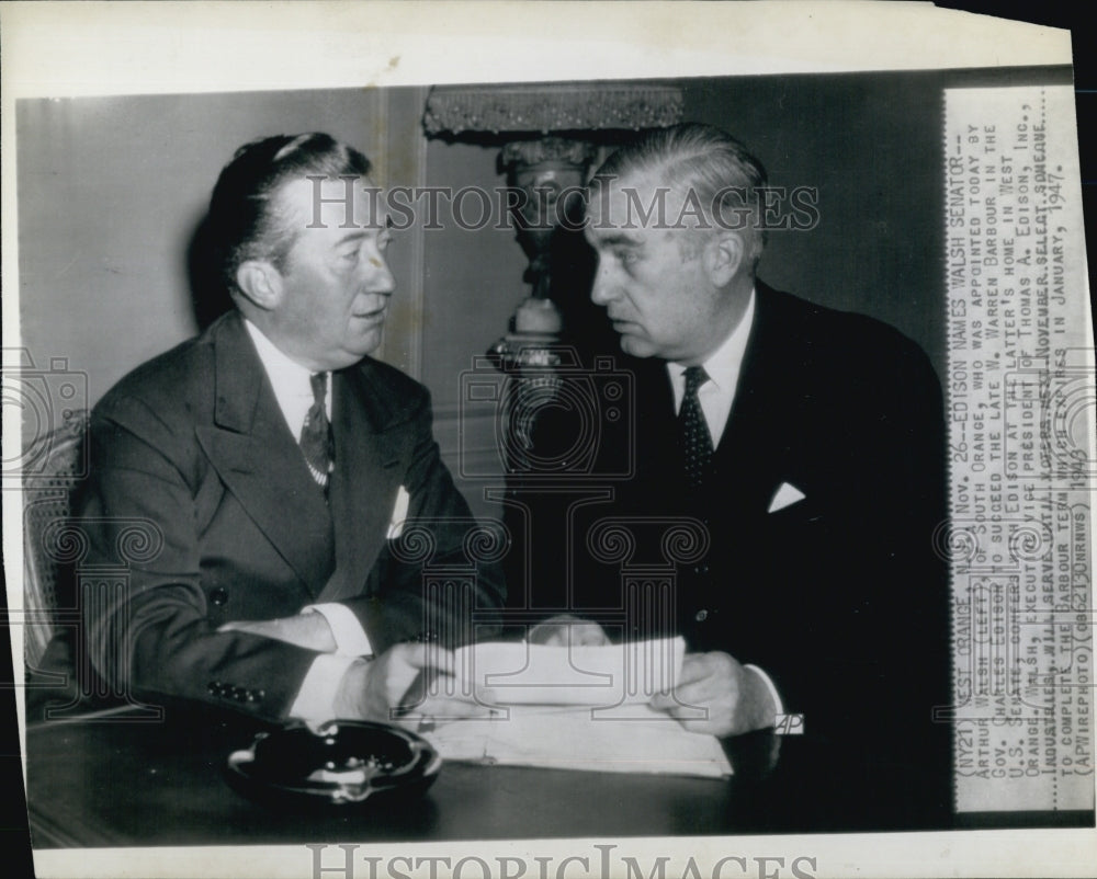1943 Arthur Walsh appointed as Senator by Gov. Charles Edison-Historic Images