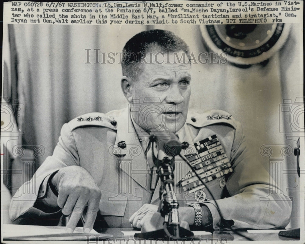 1967 Lt. Gen. Lewis Walt, former Commander of US Marines in Vietnam-Historic Images