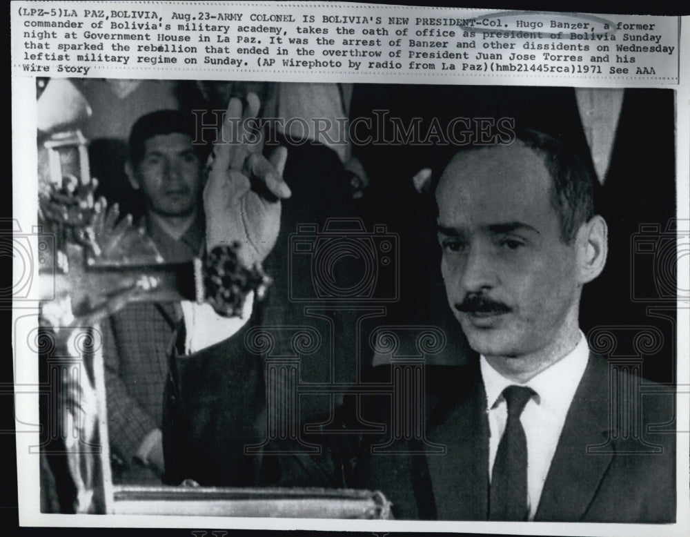 1971 Col. Hugo Banzer,former commander of Bolivia&#39;s military academy-Historic Images