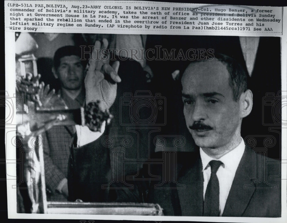 1971 Col. Hugo Banzer,former commander of Bolivia's military academy-Historic Images