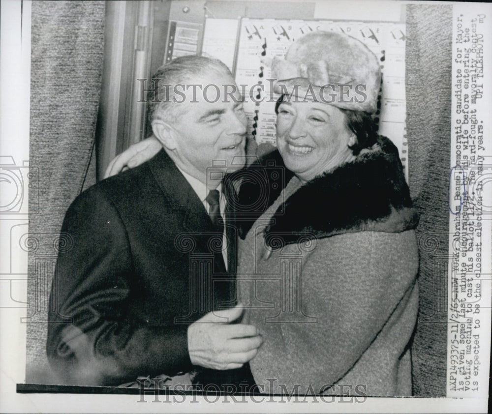 1965 Abraham Beame, Democratic Candidate for Mayor with Wife-Historic Images