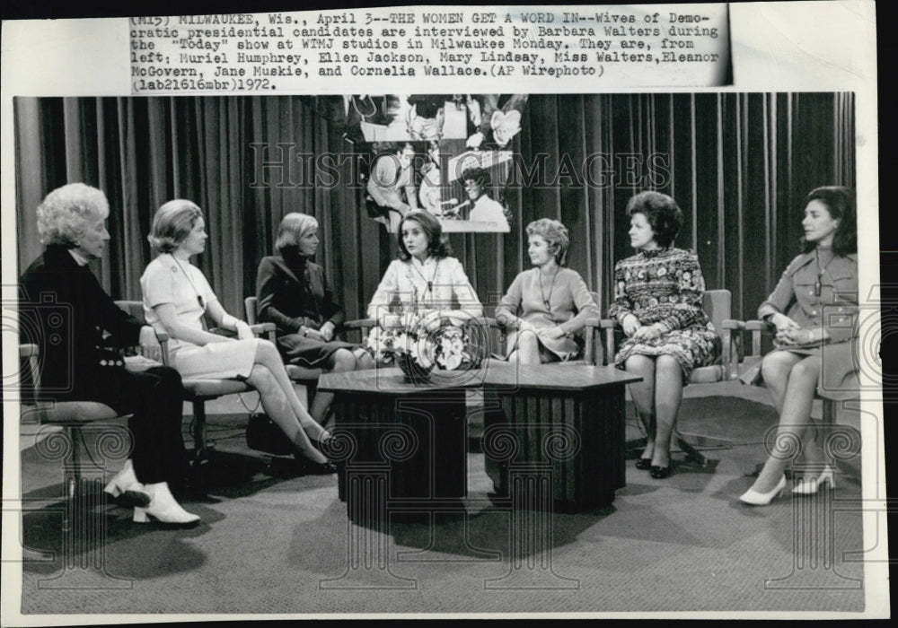 1972 Barbara Walters interviewed the wives of presidential candidate-Historic Images