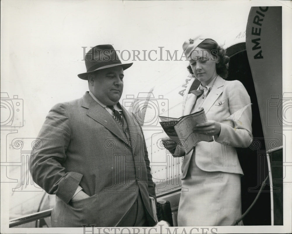 1939 James McEnaney with Stewardess Winona Wooddruff.-Historic Images