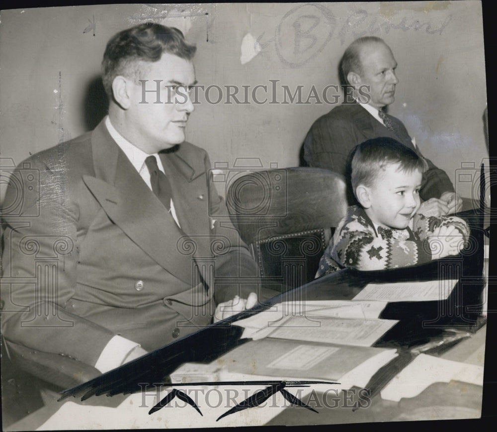 1948 Representative Wendell Chamberlain Son Craig Plan E Hearing-Historic Images