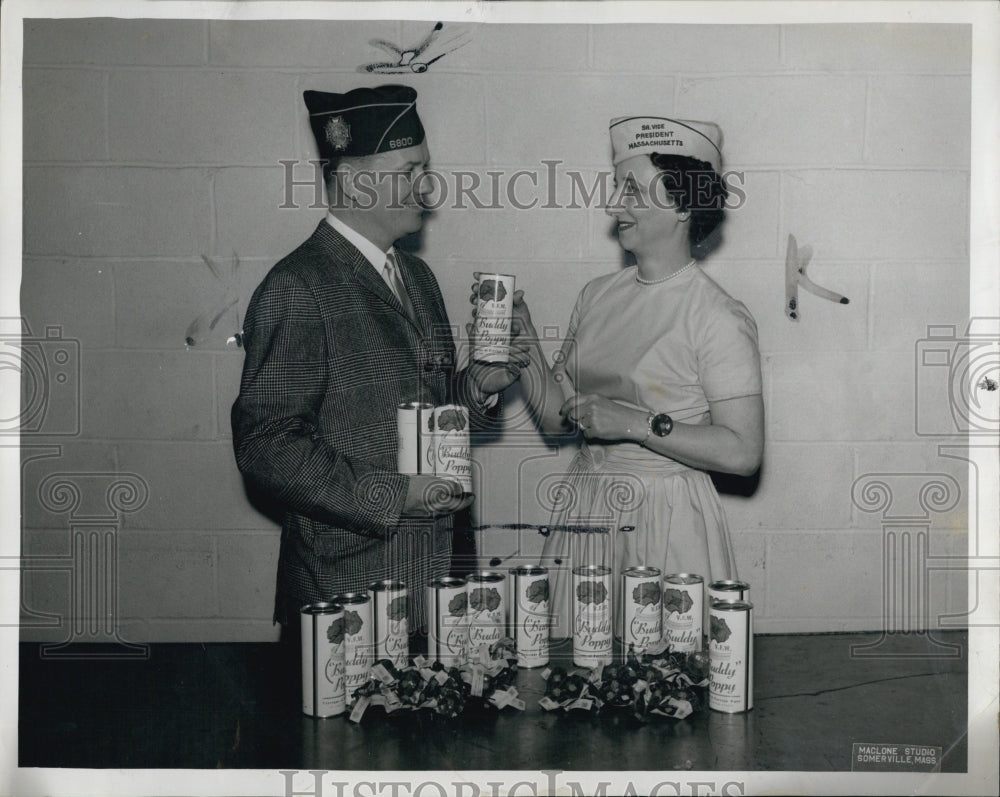 1961 George Bannon, Jr. Vice-Commander Logan Post With Ruth Peoples-Historic Images