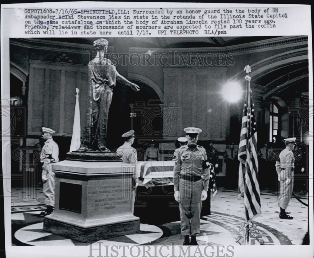 1965 Guards With Coffin of Adlai Stevenson of the UN-Historic Images