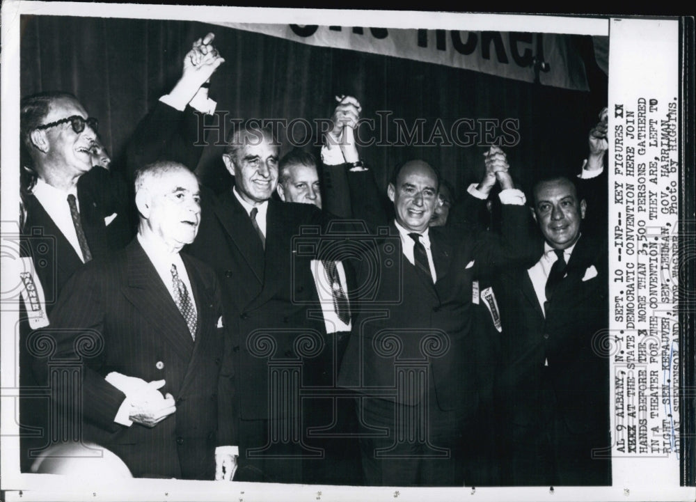 1956 Adlai Stevenson, Kefauver, Lehman, Harriman, Wagner Politicians-Historic Images