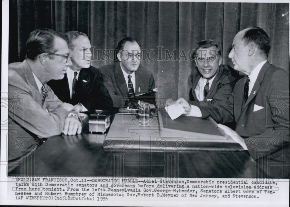 1956 Adlai Stevenson With Friends Before Televised Speech-Historic Images