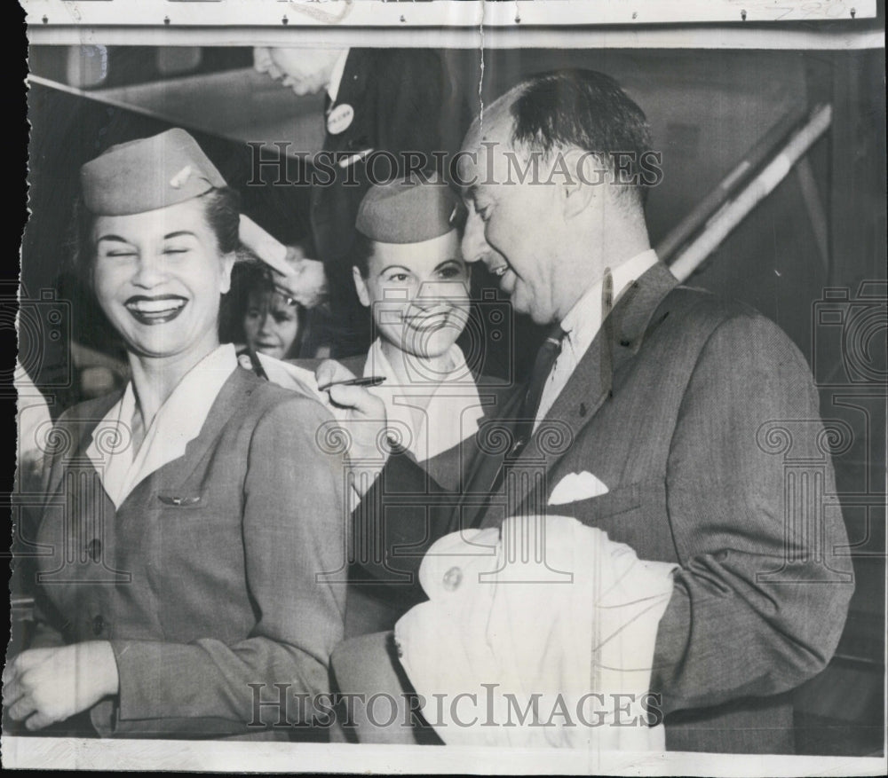 1956 Democratic Presidential Candidate Adlai Stevenson Stewardess-Historic Images