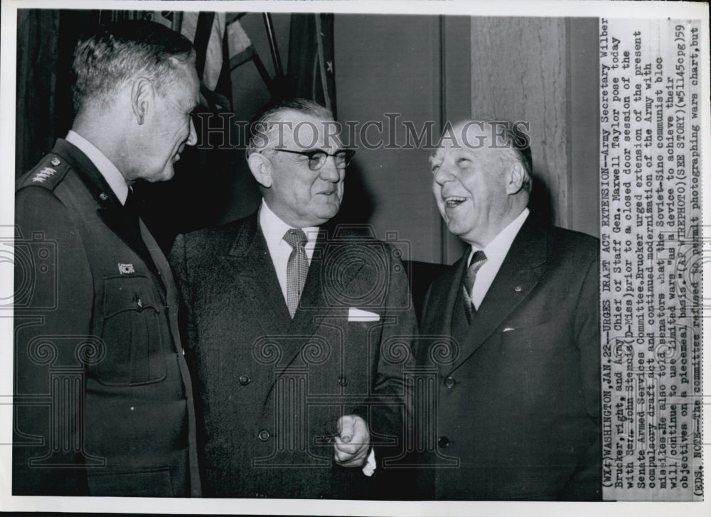 1959 Army Secretary Wilber Brucker General Taylor Senator Stennis-Historic Images