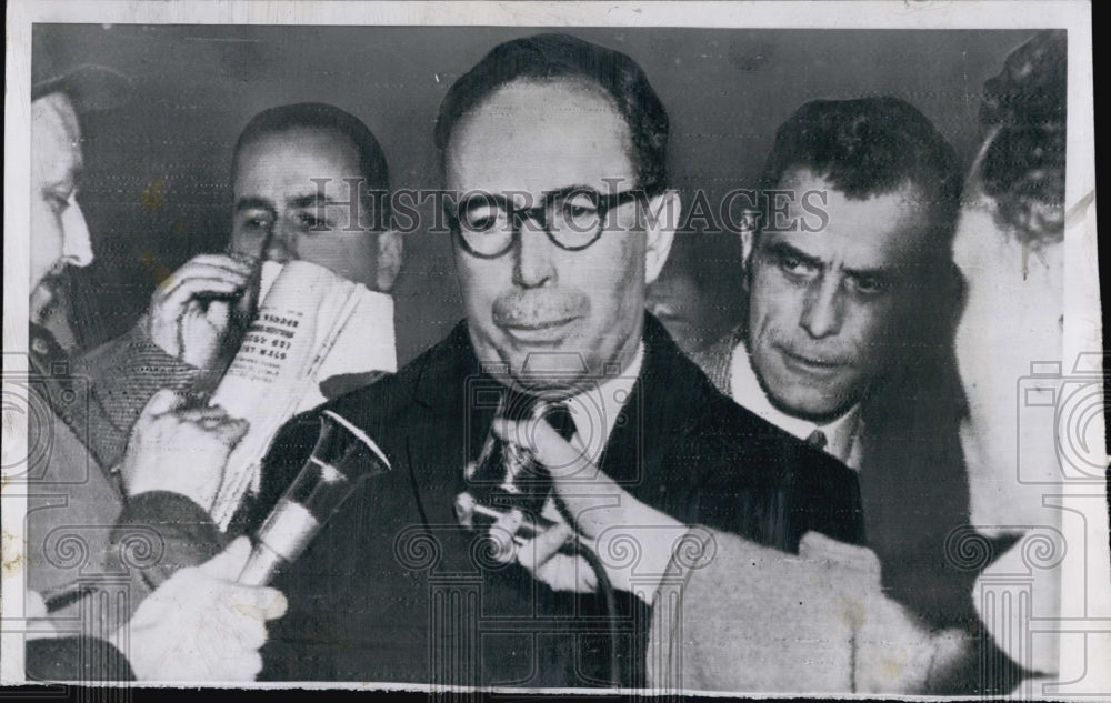 1955 French Foreign Minister Antoine Pinay News Conference-Historic Images