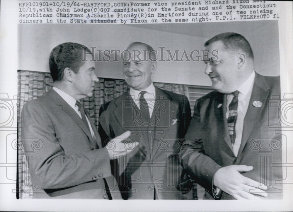 1964 Pres.Nixon with GOP Candidate, John Lodge and A.Searle Pinney.-Historic Images