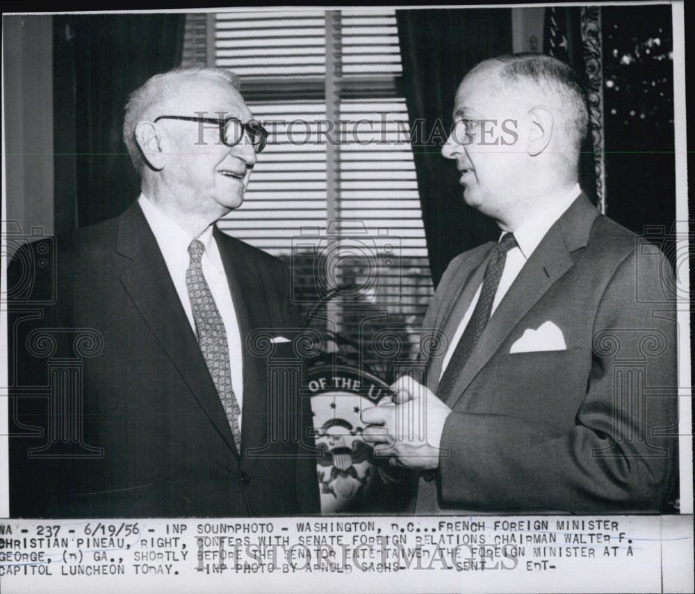 1956 French Foreign Mster Christian Pineau Senate Foreign Relations-Historic Images