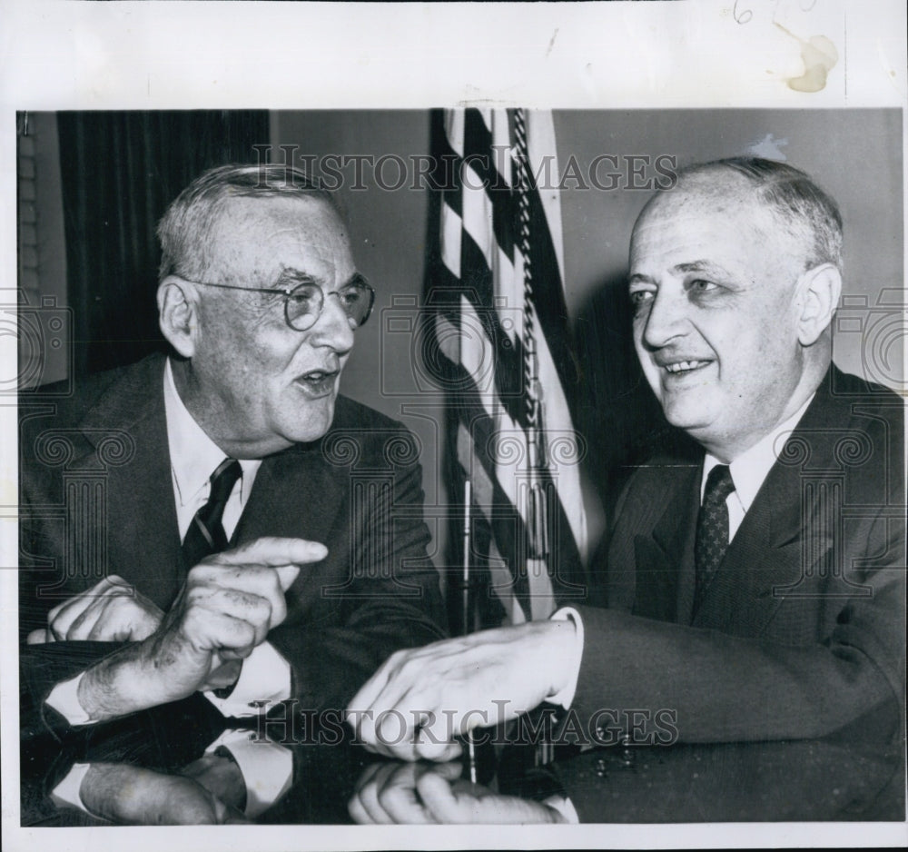 1957 Secretary States Dulles French Foreign Minister Christian-Historic Images