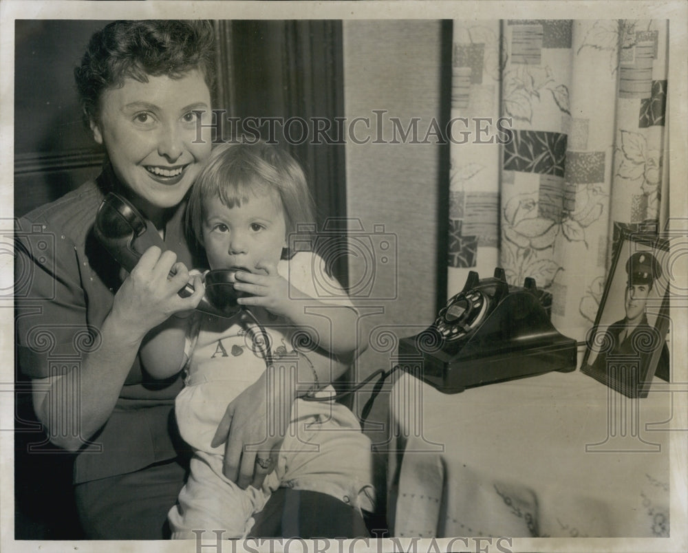 1956 Mrs. Jeannie  Gately received The Empire Medal for husband.-Historic Images