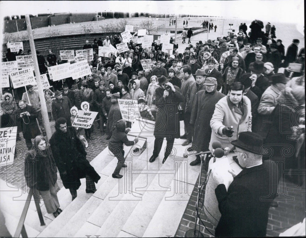 1970 Coast Guard Rally with invocation offered by Monsignor Francis-Historic Images