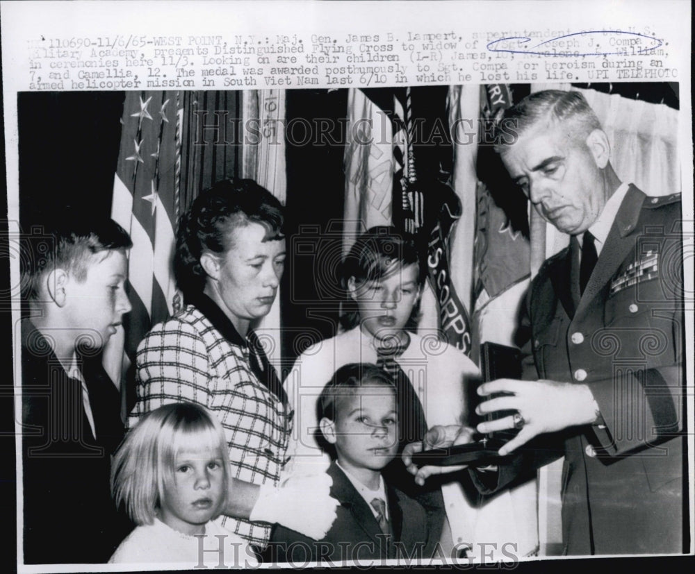 1965 Gen James B Lampert supt of US Military Academy presents-Historic Images