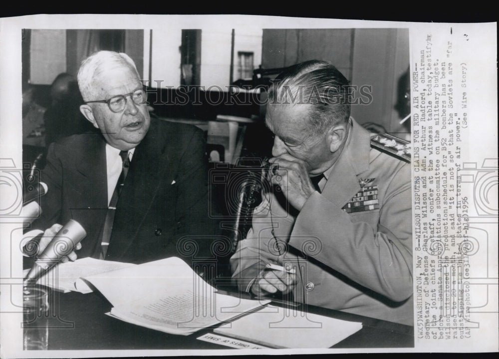 1956 Sec of Defense Charles Wilson Adm Arthur Radford chairman joint-Historic Images