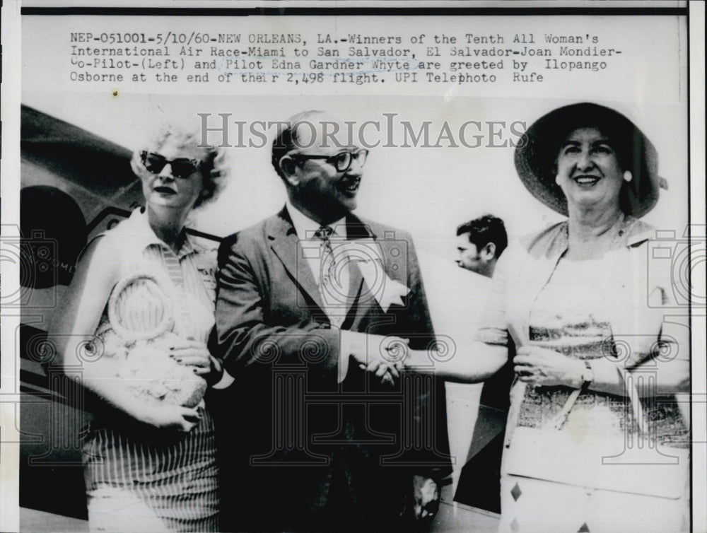 1960 Winners of All Woman's Intl Air Race Joan Mondier and Edna-Historic Images