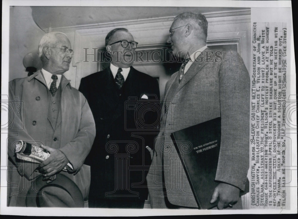 1952 Sec Commerce Charles Sawyer Mobilization Chief Charles Wilson-Historic Images