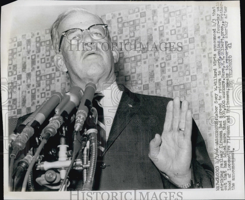 1966 Willard Wirtz, Labor Secretary-Historic Images