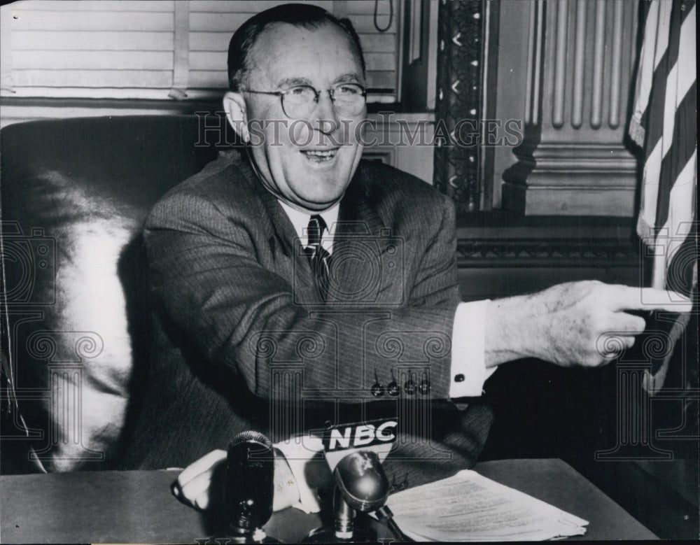 1951 Defense Mobilizer W Charles Wilson in press conference re-Historic Images