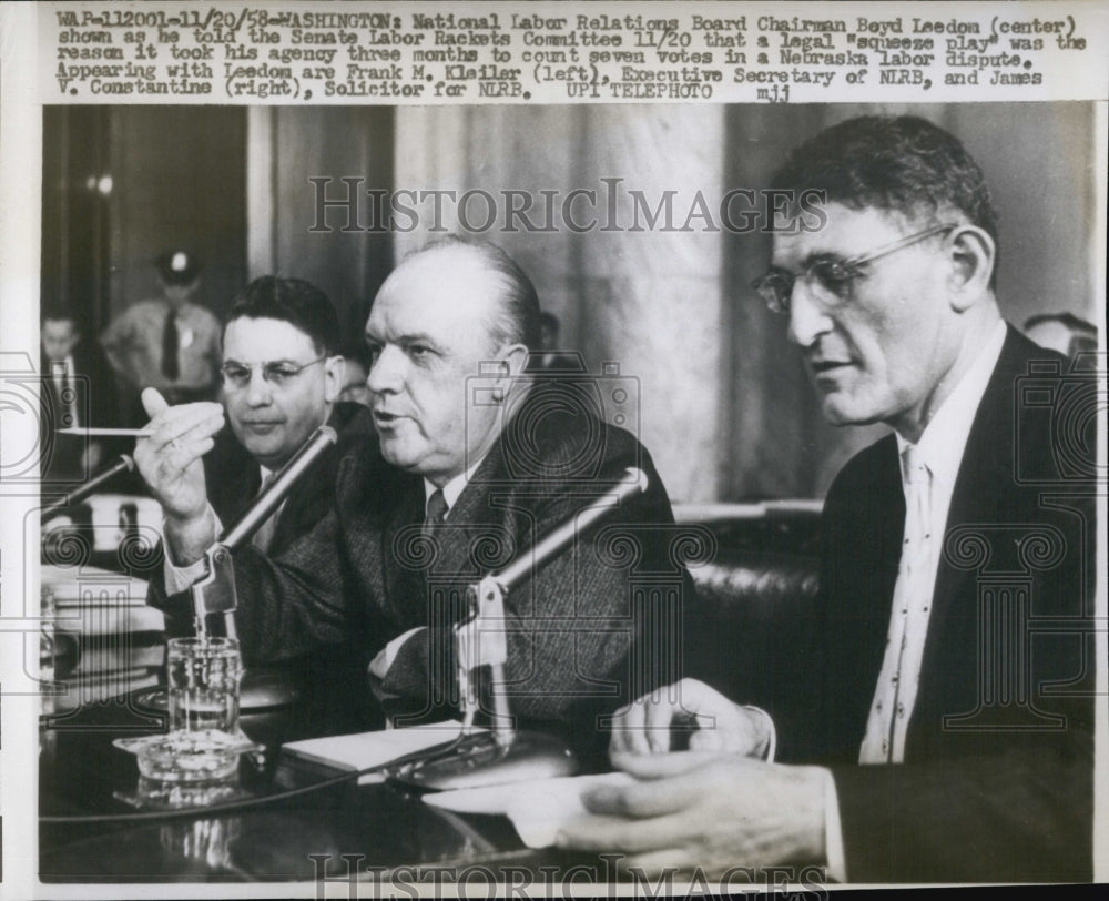 1958 Labor Relations Board Chairman Boyd Leedon &amp; Frank Klailer-Historic Images