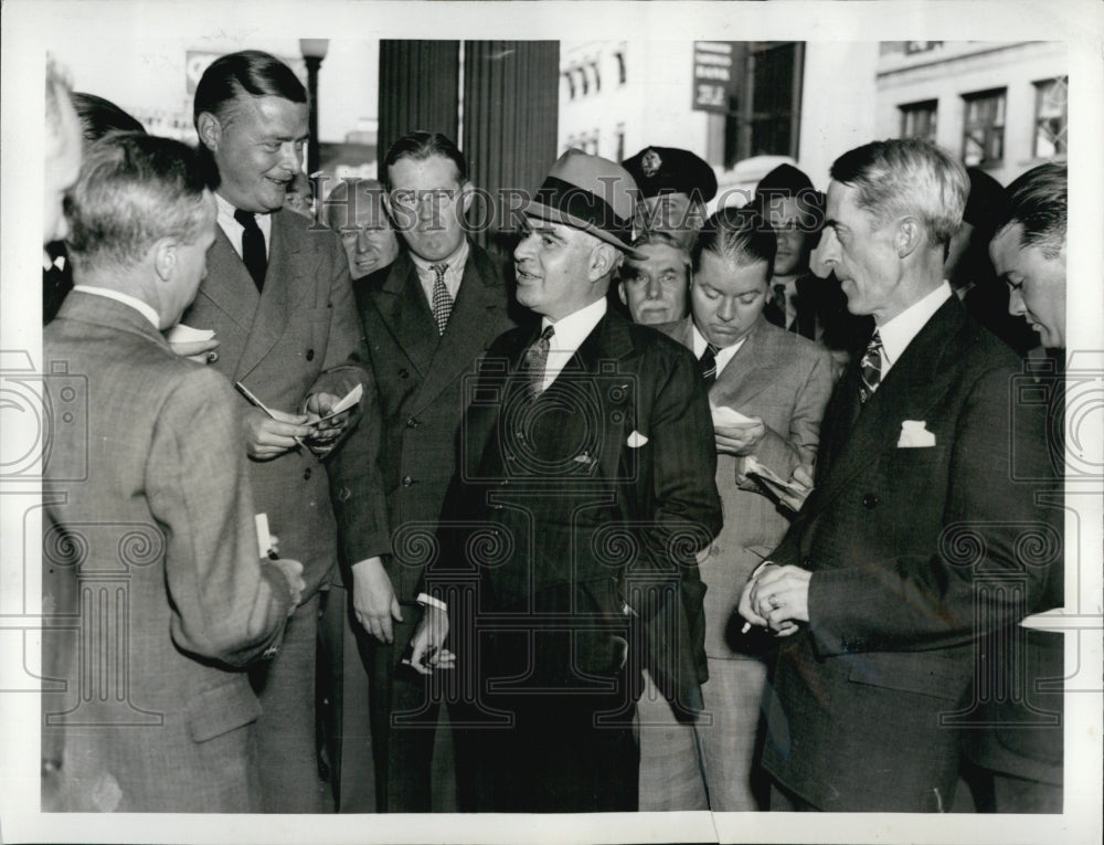 1938 Governor Herbert Lehman NY with Newsmen Leaving Home-Historic Images