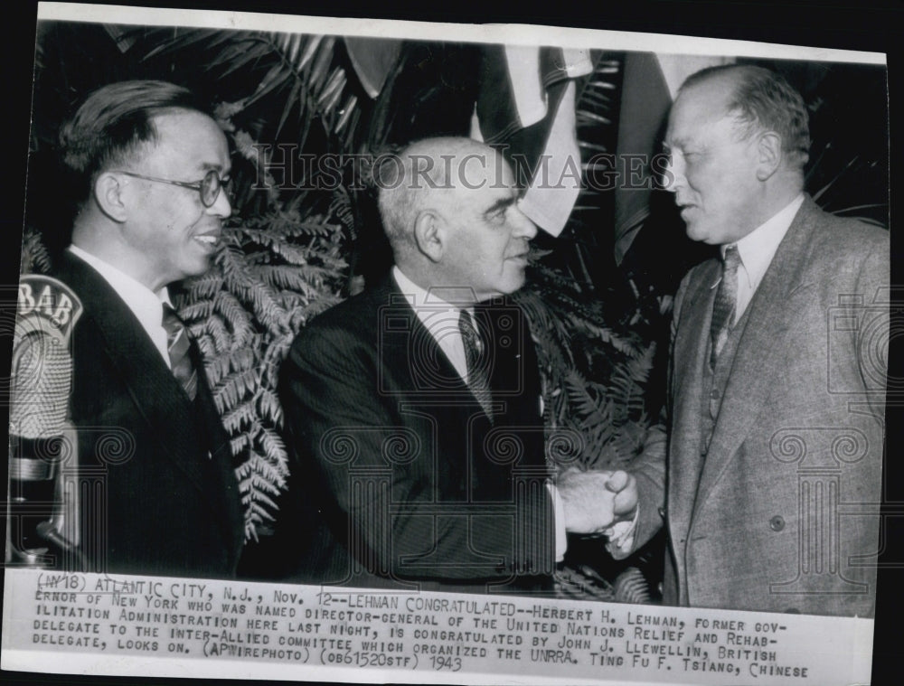 1943 Herbert Lehman Former Gov of NY Director-General UN Relief Admi-Historic Images