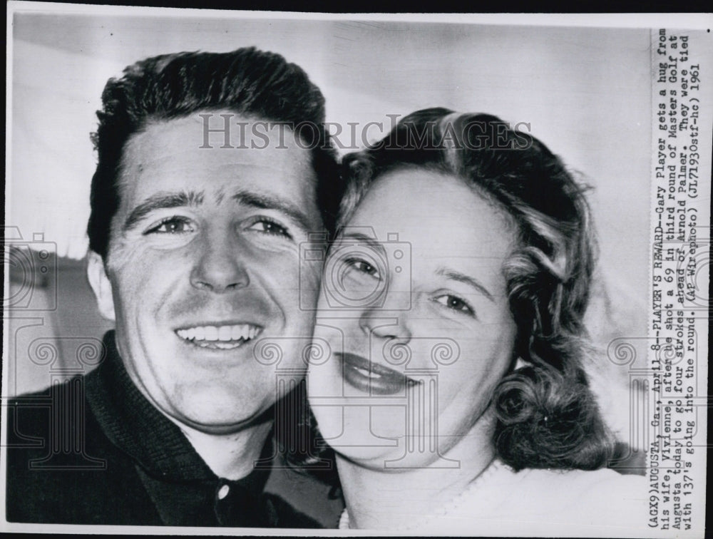 1961 Gary Player & wife, Vivienne, after he won Master's Golf Tourn.-Historic Images