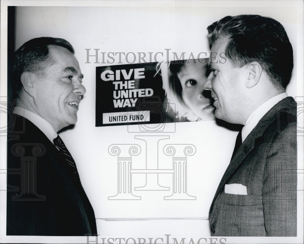 1961 Mayor Richard Lee New Haven & United Fund Pres Loren Hutchinson-Historic Images