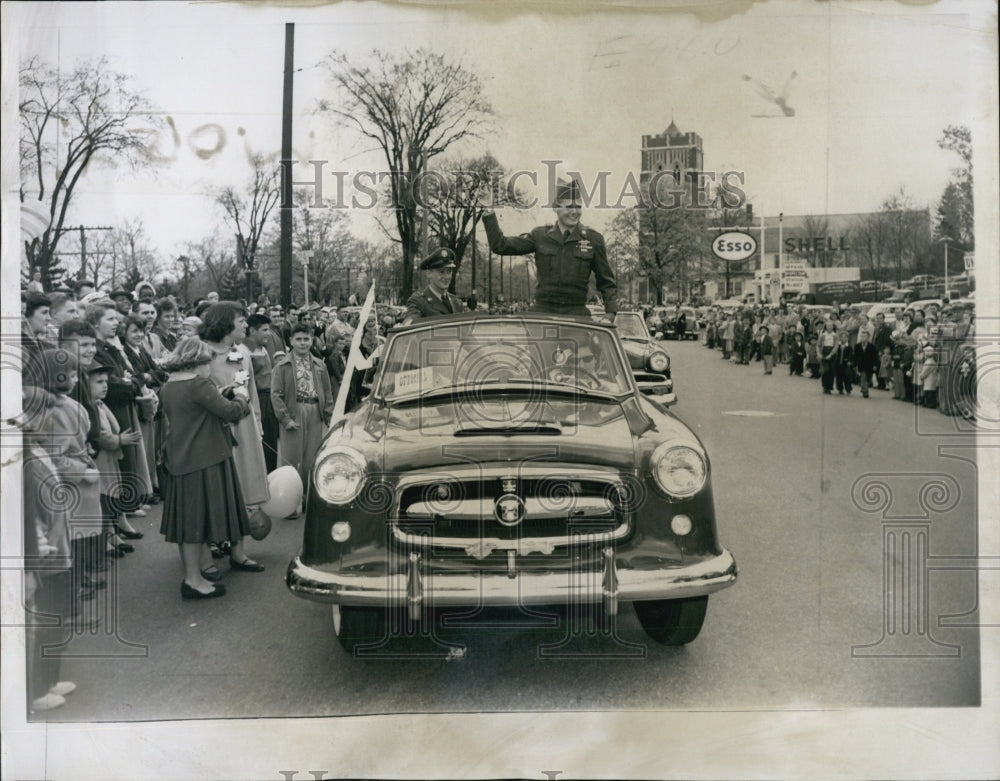 1953 Cpl.Donald LeGay With Brother Richard Being Honored In Parade-Historic Images