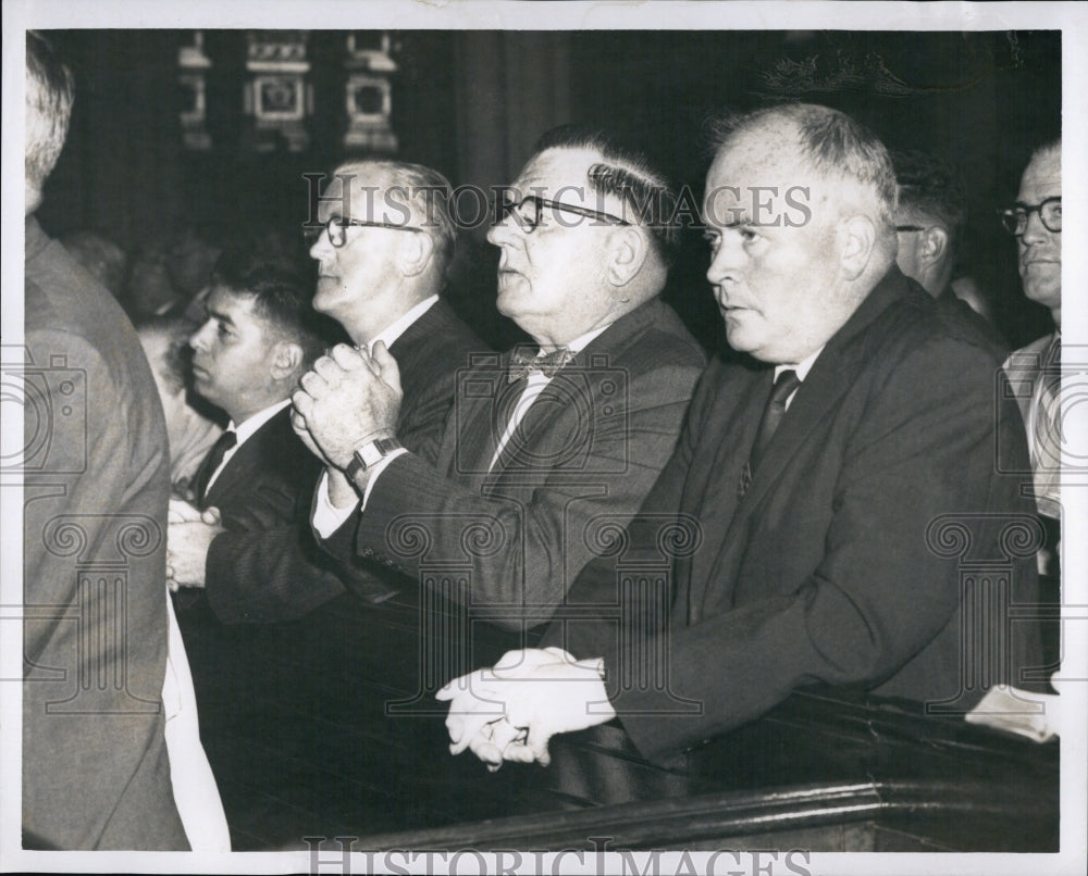 1960 Labor officials at mass Joseph McNamara VP Boston Labor Council-Historic Images