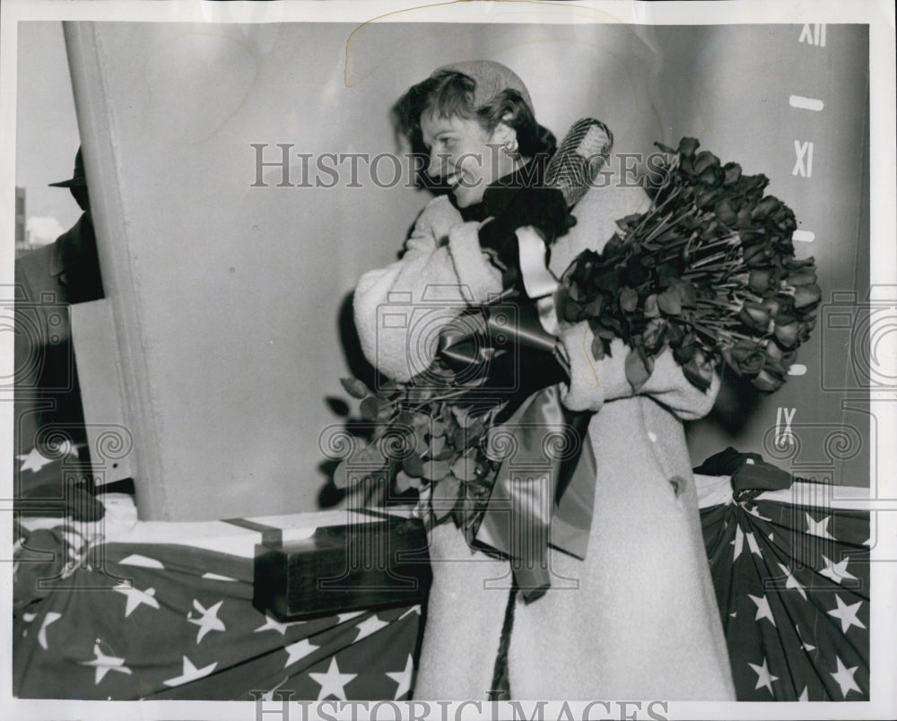 1956 Mrs. John M. Lee Sponsors Breaking Bottle-Historic Images