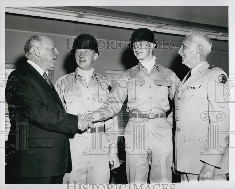 1958 Sec.Of Army Wilber Brucker Greeting Enlisted Men At Opening-Historic Images