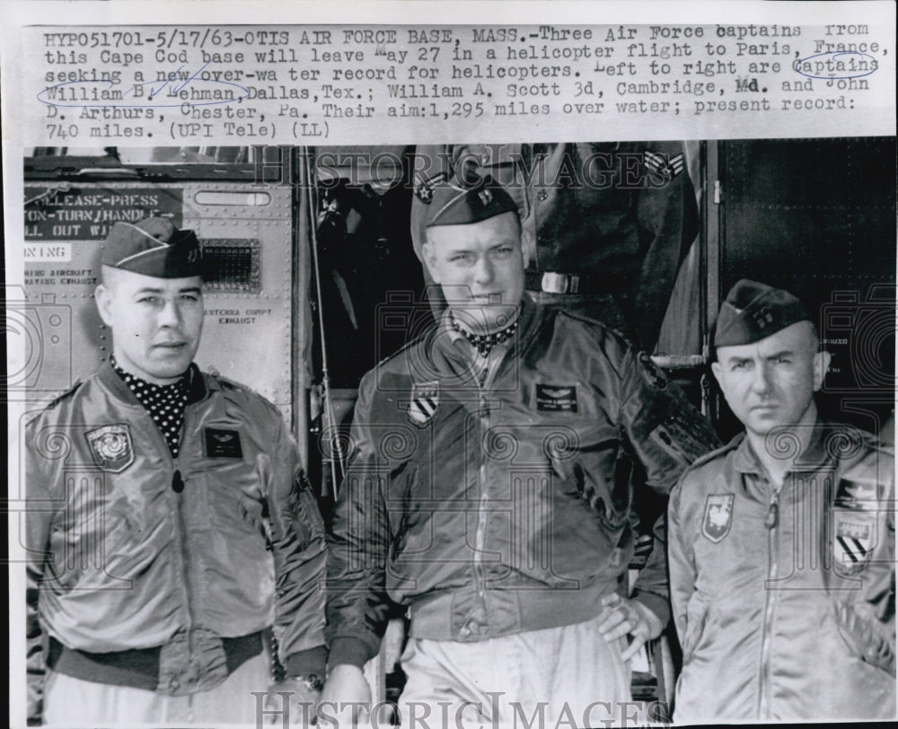 1963 3 Air Force Captains Lehman,Scott & Arthurs Fly to Set New Reco-Historic Images