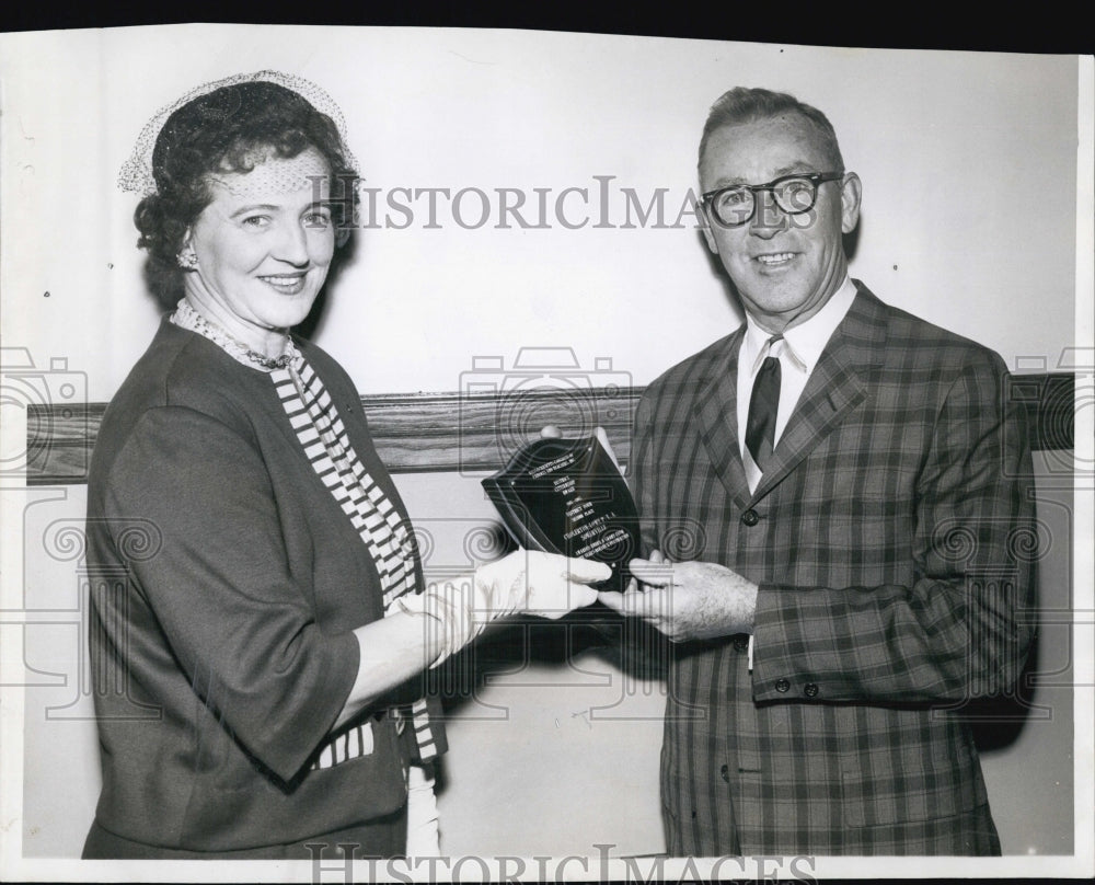 1962 Mrs George Hetu Pres of Local PTA & John Healey Dir of PTA's-Historic Images
