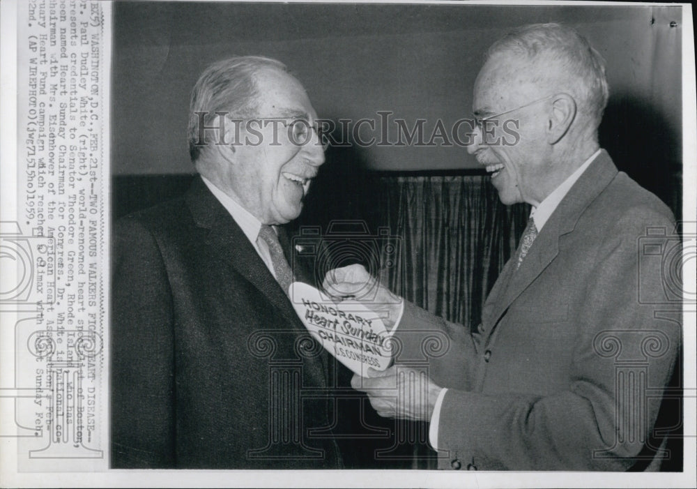 1959 Dr. Paul Dudley White and Senator Theodore Green-Historic Images